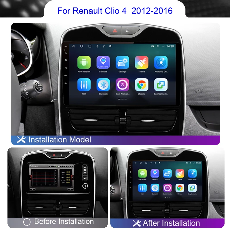 Roadwise 8+256 Android Car Radio For Reanult Clio 4 2012 2013 2014 2015 2016 Multimedia Carpaly 4G Wifi GPS DVD 2 Din Autoradio