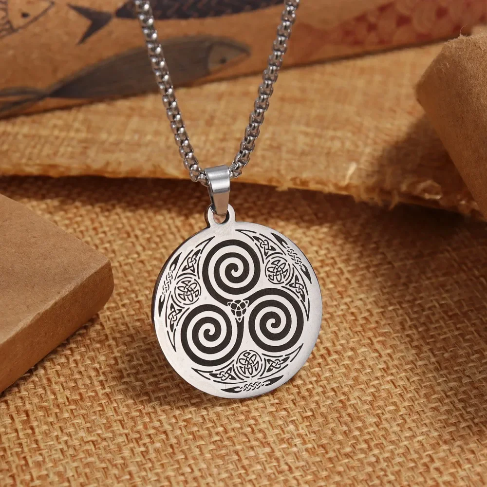 Trend Stainless Steel Nordic Viking Rune Pendant Charm Men's Necklace Fashion Christmas Valentine's Day Gift Protector Jewelry image 2
