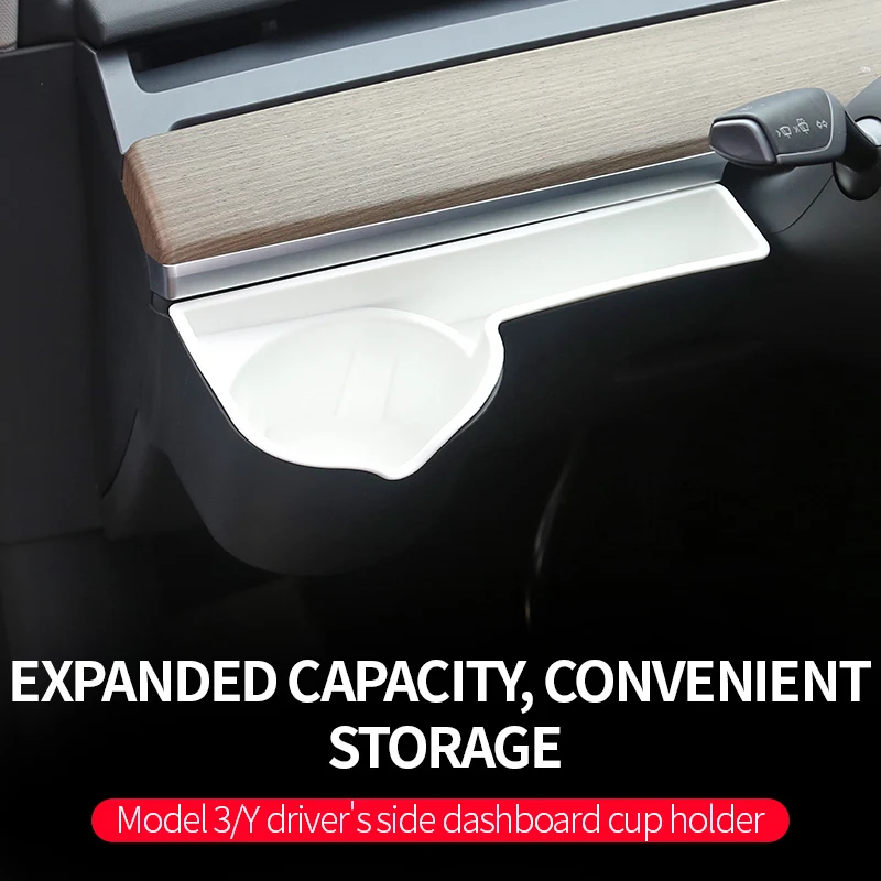 For Tesla Model 3/Y Storage Box Car Dashboard Water Cup Holder Front Instrument Panel Stowing Tidying Auto Accessori 2021-2023