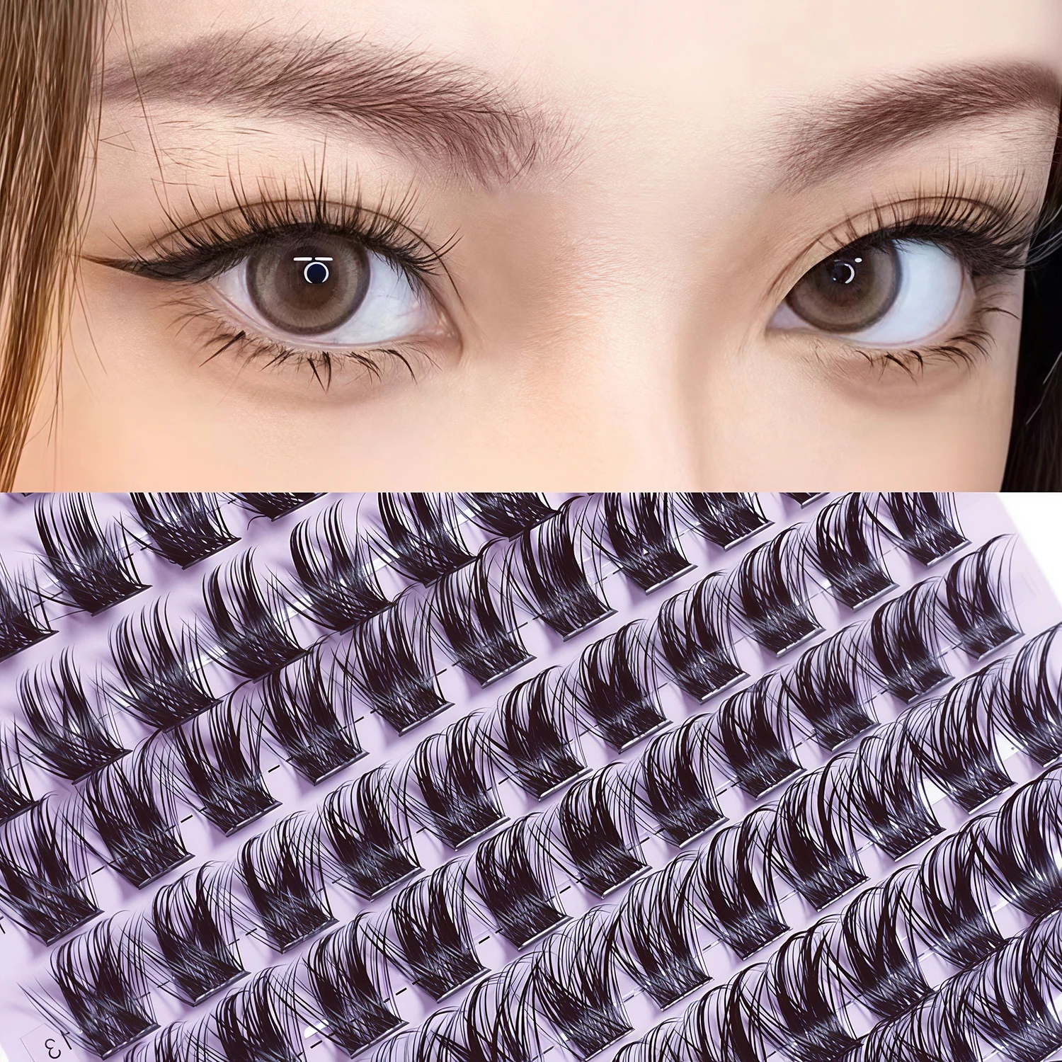 14 Row Gradient Feather Fan False Eyelash Lazy Trilogy Segmented Natural Fine Meme Simulation Manga Newcomer False Eyelash