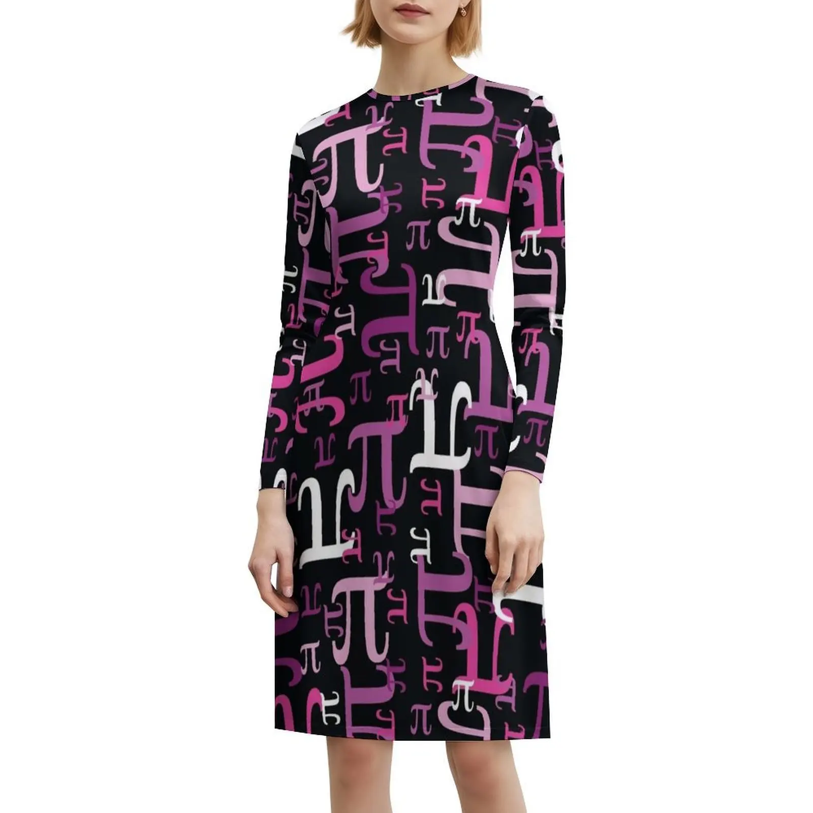 قطع من Pi (الوردي) فستان عطلة مثير للنساء فستان قصير لحفلات الشاطئ وأعياد الميلاد Pi Math Pi Day Nerd Geek Geeky Science Dress