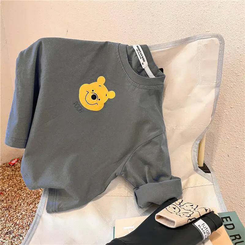 Cartoon Mickey Children\'s Long Sleeved T-shirt Spring Autumn Fashion Baby Base Shirt Tops Crewneck Loose Kids Blouse Clothes