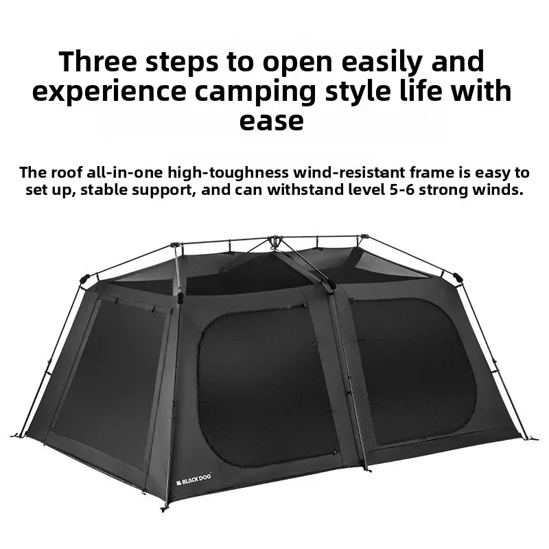 خيمة بلاك دوج أوتوماتيكية سريعة الفتح من الفينيل للتخييم في الهواء الطلق راي ستار بذور غرفتين وحماية أربعة أربعة حماية من الشمس