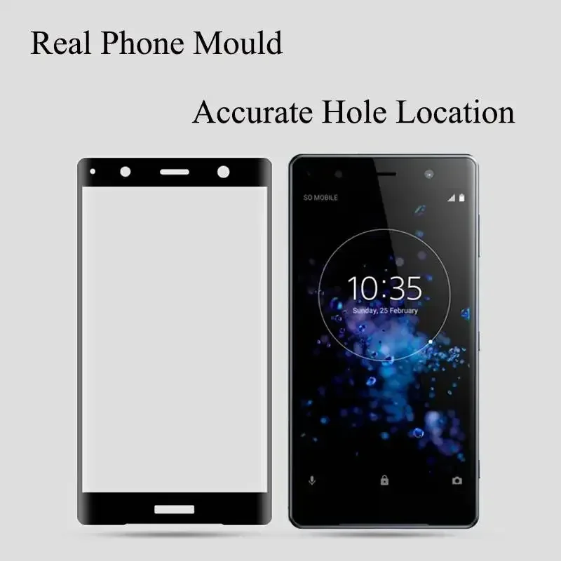 3D Tempered Xperia XA XA1 XA2 Ultra Plus X XP XZ XZ2 XZS XZ1 Compact Premium Glass Curved Full Cover For Sony 4D view 2