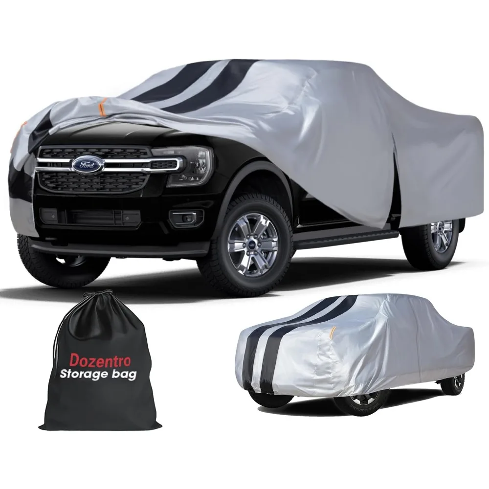 غطاء شاحنة مناسب مخصص لسيارة Ford Ranger 2019-2026 سرير قصير للكابينة فائقة/طاقم، حماية ضد الماء لجميع الأحوال الجوية مع سحاب للباب #1