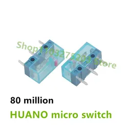 Free Shipping 100Pcs-10Pcs HUANO Transparent Blue Shell Pink Dot Mouse Micro Switch Button Life Of 80 Million