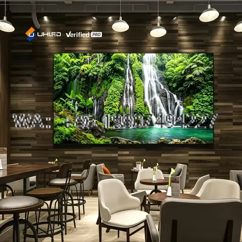 for UHLED P1.86 Indoor COB LED Display Screen 7680 High Refresh Rate Anti-collision Surface Video Wall for Boutique Hotel