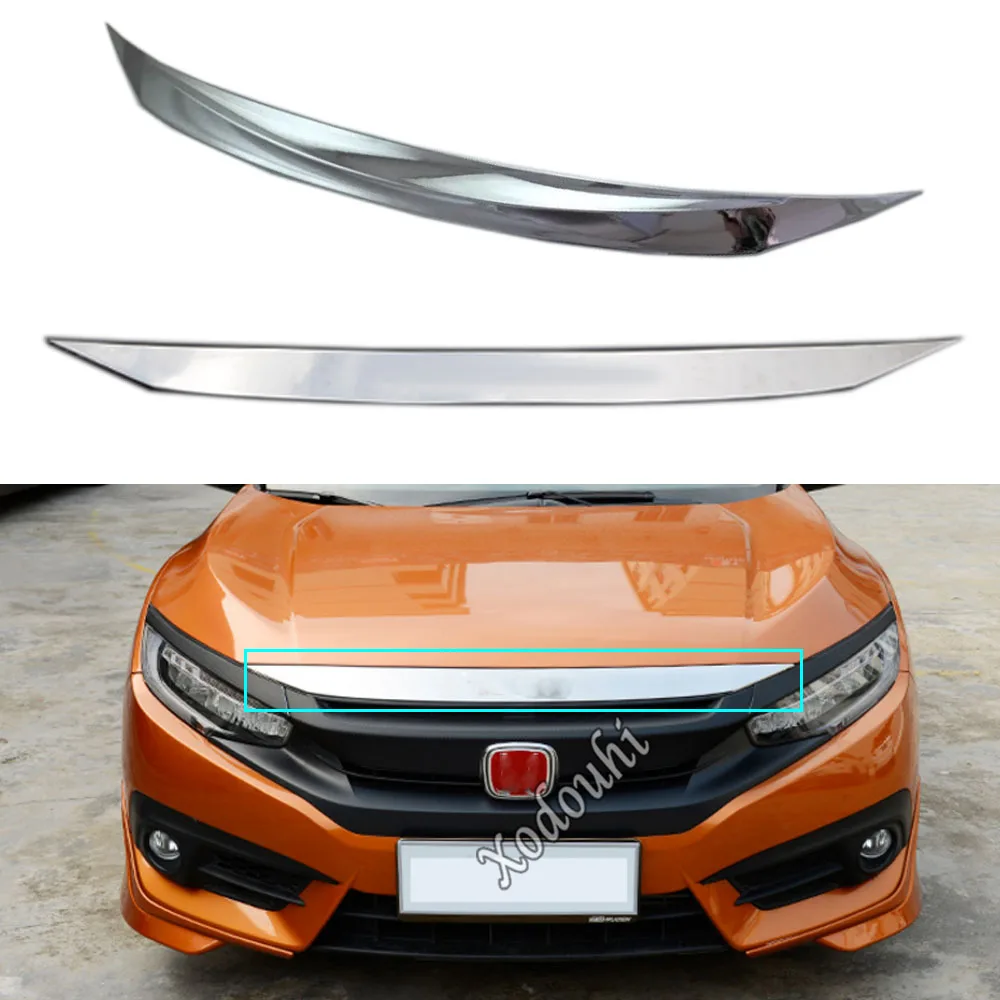 

ABS/Steel Front Engine Machine Grille Grill Hood Hood Stick Lid Trim Frame For Honda Civic 10th 2016 2017 2018 2019 2020 2021