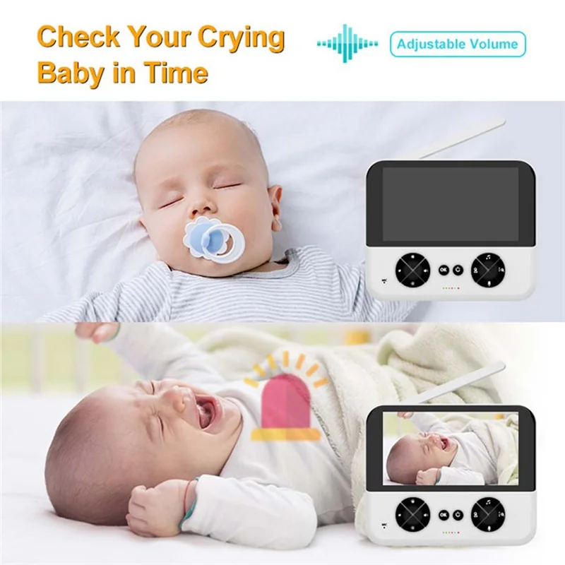 -AT52 Baby Monitor da 4,3 pollici Wifi da 2,4 Ghz Audio remoto Voce bidirezionale Visione notturna Sicurezza wireless Monitoraggio del bambino Spina americana