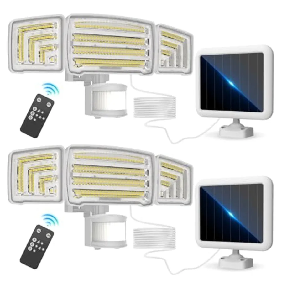 

Energetic Solar Outdoor Lights, 1800LM 150 LED Security Motion Sensor Outdoor Lights with Remote Control, IP65 Waterproof Flood