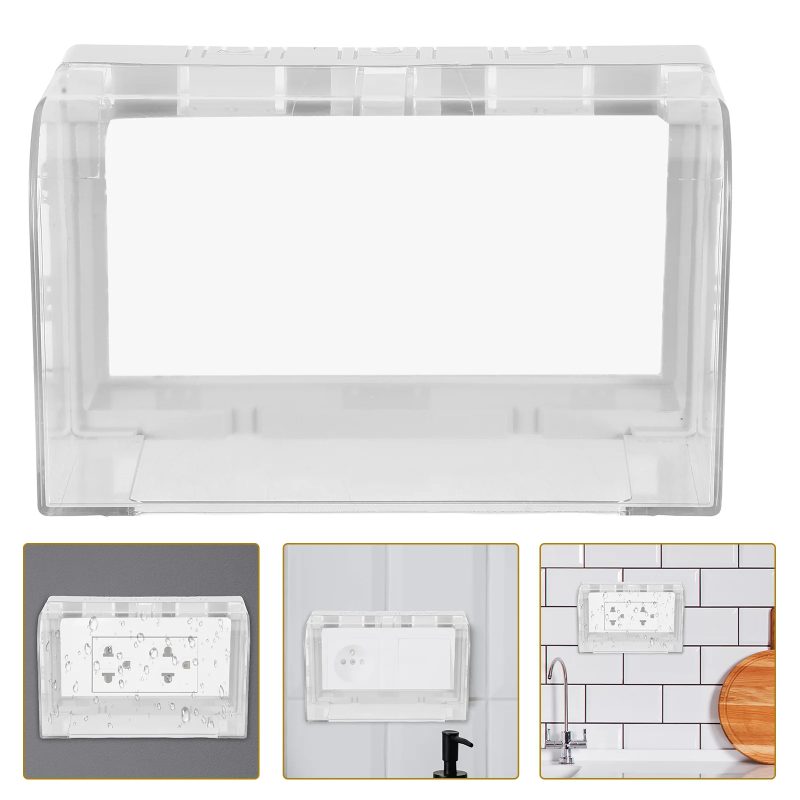 

Waterproof Outlet Cover 86 Gang Bathroom Socket Box Adhesive Design Outdoor Plug Protector For Kitchen Laundry Room