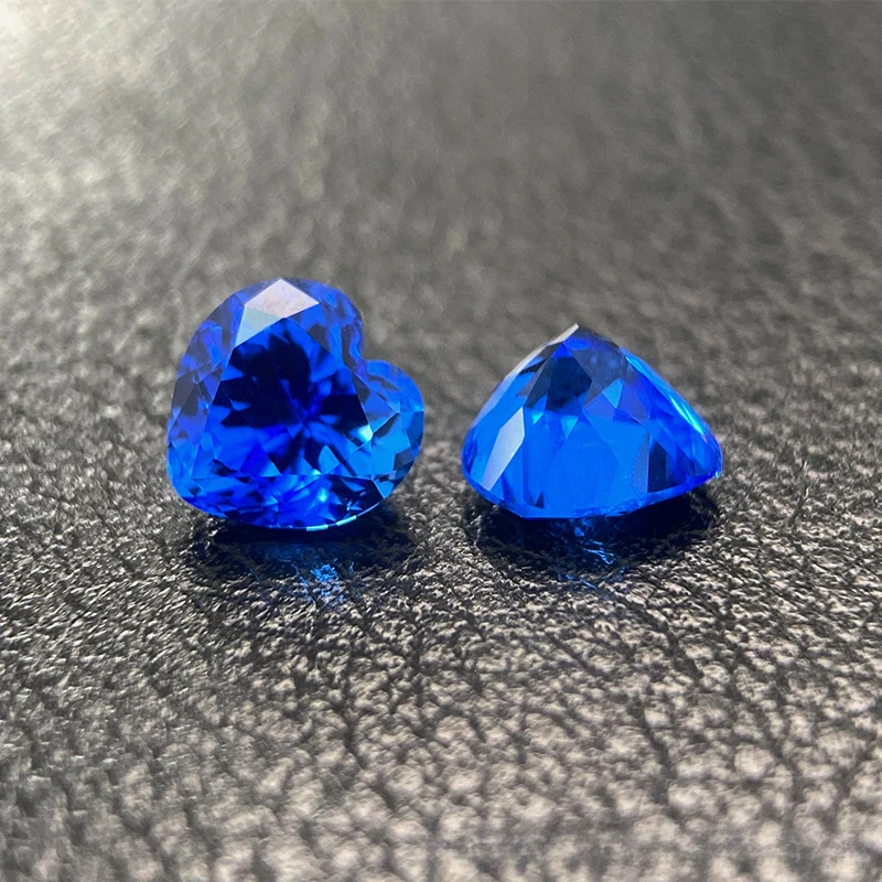 Premium Lab Grown Cobalt Spinel Heart Shaped Loose Beads for DIY Jewelry Crafting High Quality Blue Sparkling Gemstone Beads Bul