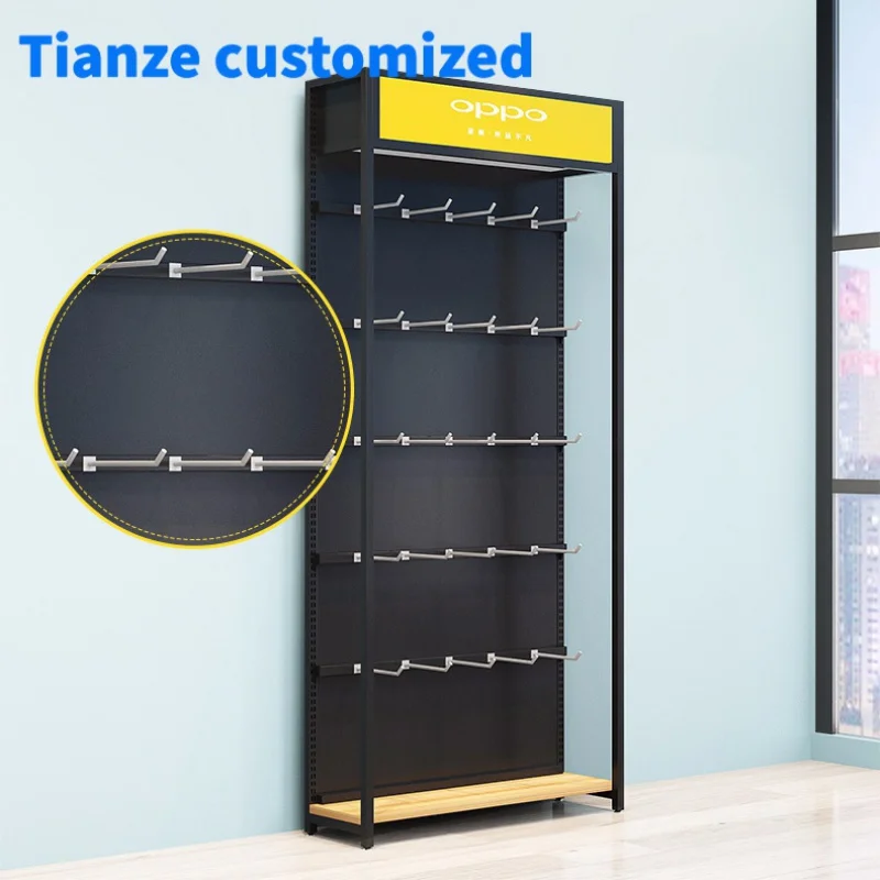 （customized）High Quality Cosmetics Display Shelf Single Double Sided Store Display Shelf Wood Metal Shelves Convenience