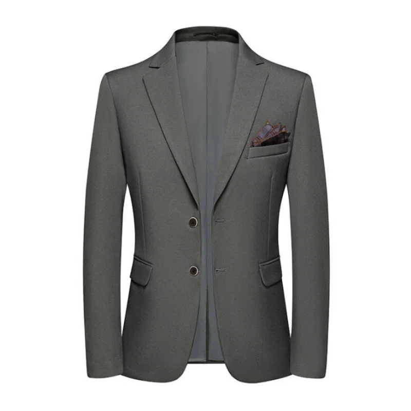 High Quality 2023 New Men\'s Fashion All-in-one Banquet Korean Version Slim Handsome Trend Business Casual Four Seasons Blazers