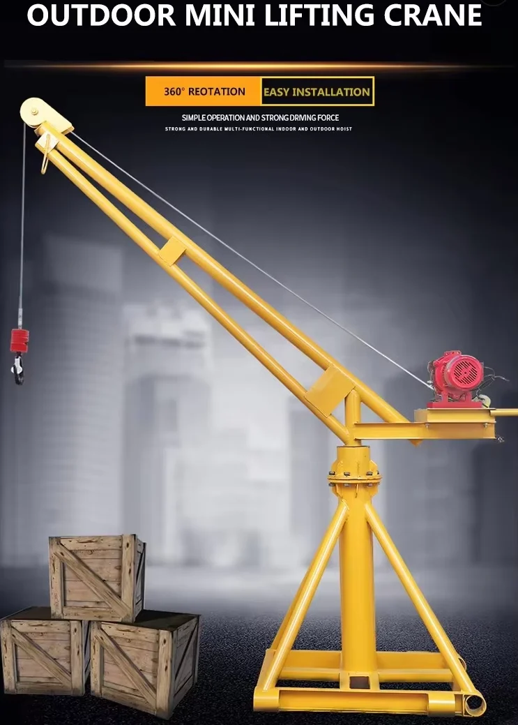Mini Electric Monkey Lift Machine 500kg-1000kg Capacity 1ton New Construction Crane Lifter Wire Rope Sling Farm Motor Hoist
