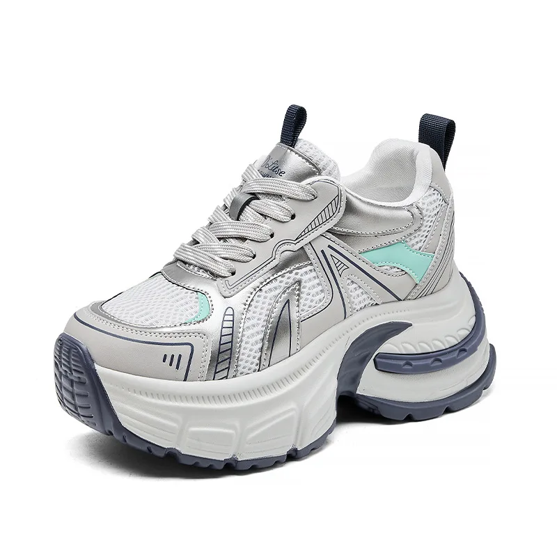 

Женские летние шлепанцы на танкетке из микрофибры с воздушной сеткой 9,5 см, сандалии, дышащие туфли-лодочки, модные женские кроссовки на массивном каблуке