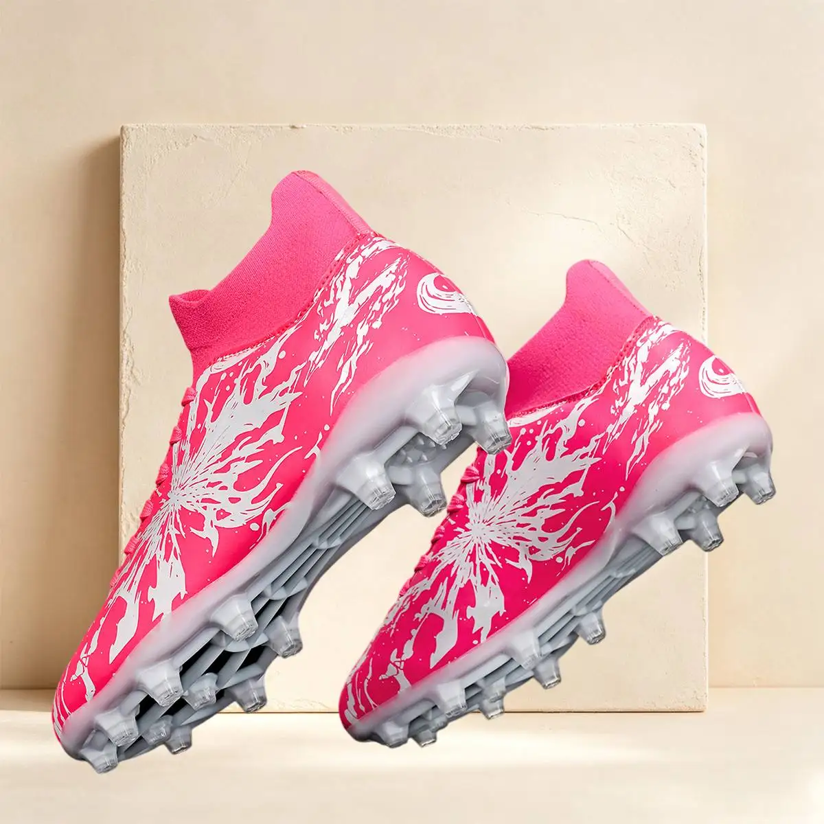 Men AG FG Football Cleats Soft PU Upper Reinforced Stud Structure For Adult Outdoor Lawn Football Match And Training