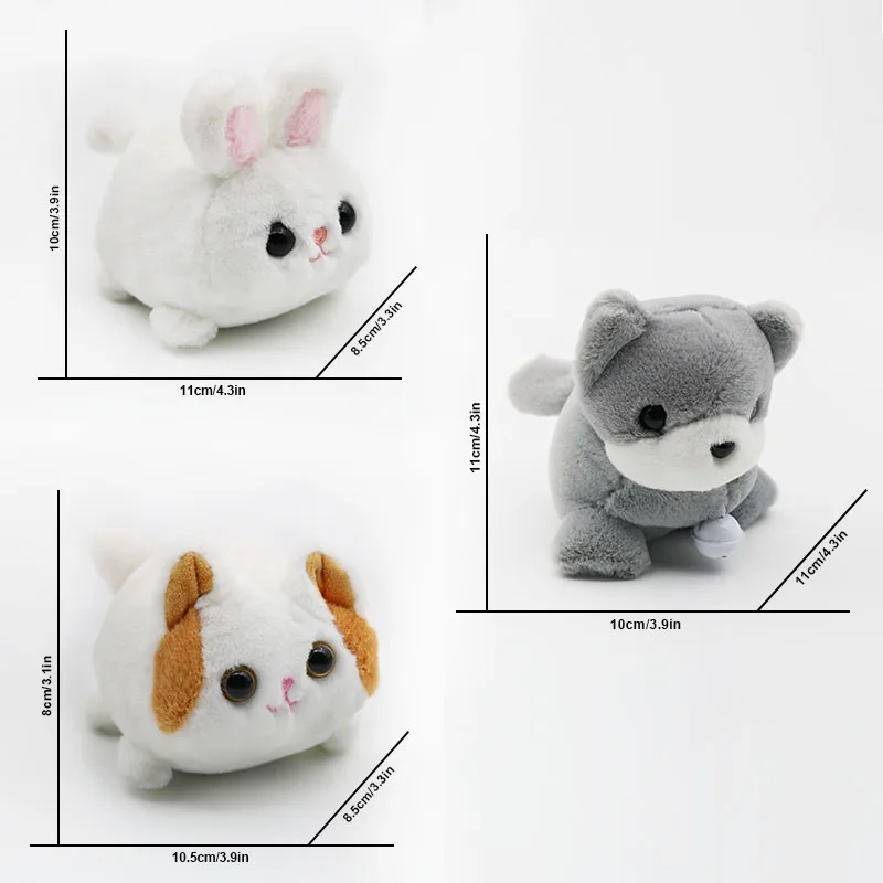 Giocattolo per gatti in peluche da 3.9 pollici con una coda che agita, azionato da una corda, adatto come giocattolo per animali domestici e un regalo di compleanno per i bambini