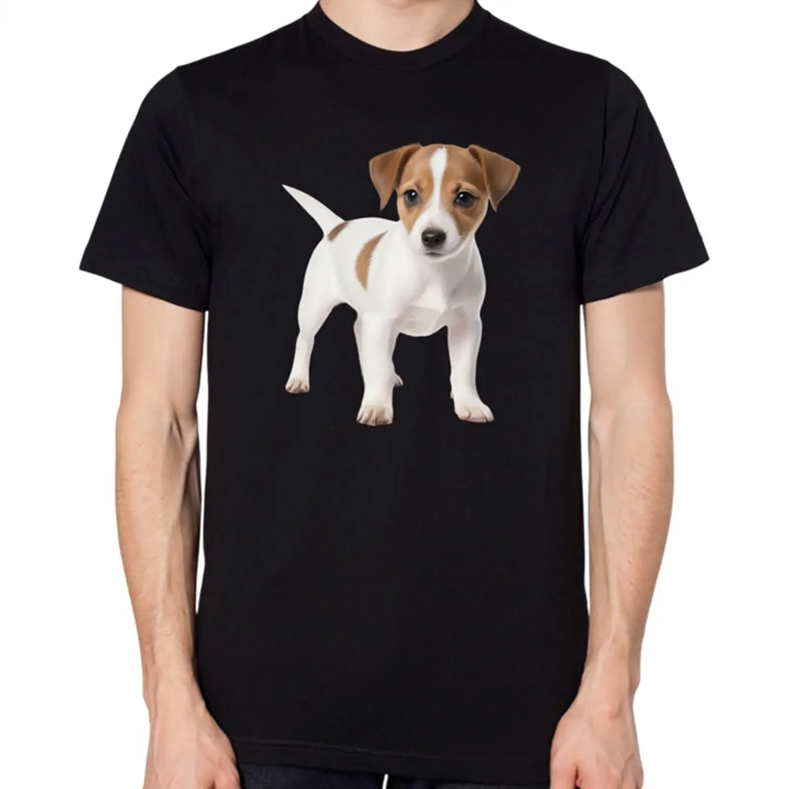 Jack Russell Puppy T Shirt Cute Dog Top vintage Washed Stretched Casual Soft graphic Stylish Breathable homme Unisex