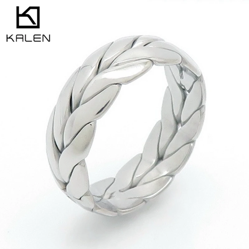 Kalen Punk Fahrradkettenring für Männer Blatt Charm Kreis Anillos weiblich cool Vintage Muster Damen Trend Schmuck Geburtstagsgeschenk