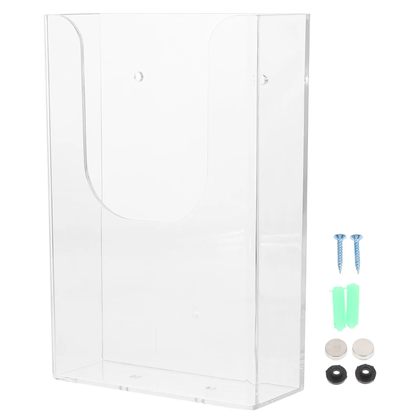 1Pcs Wall-Mounted Literature Rack Transparent Plastic Organizer Office File Storage Magazine Holder Document Display