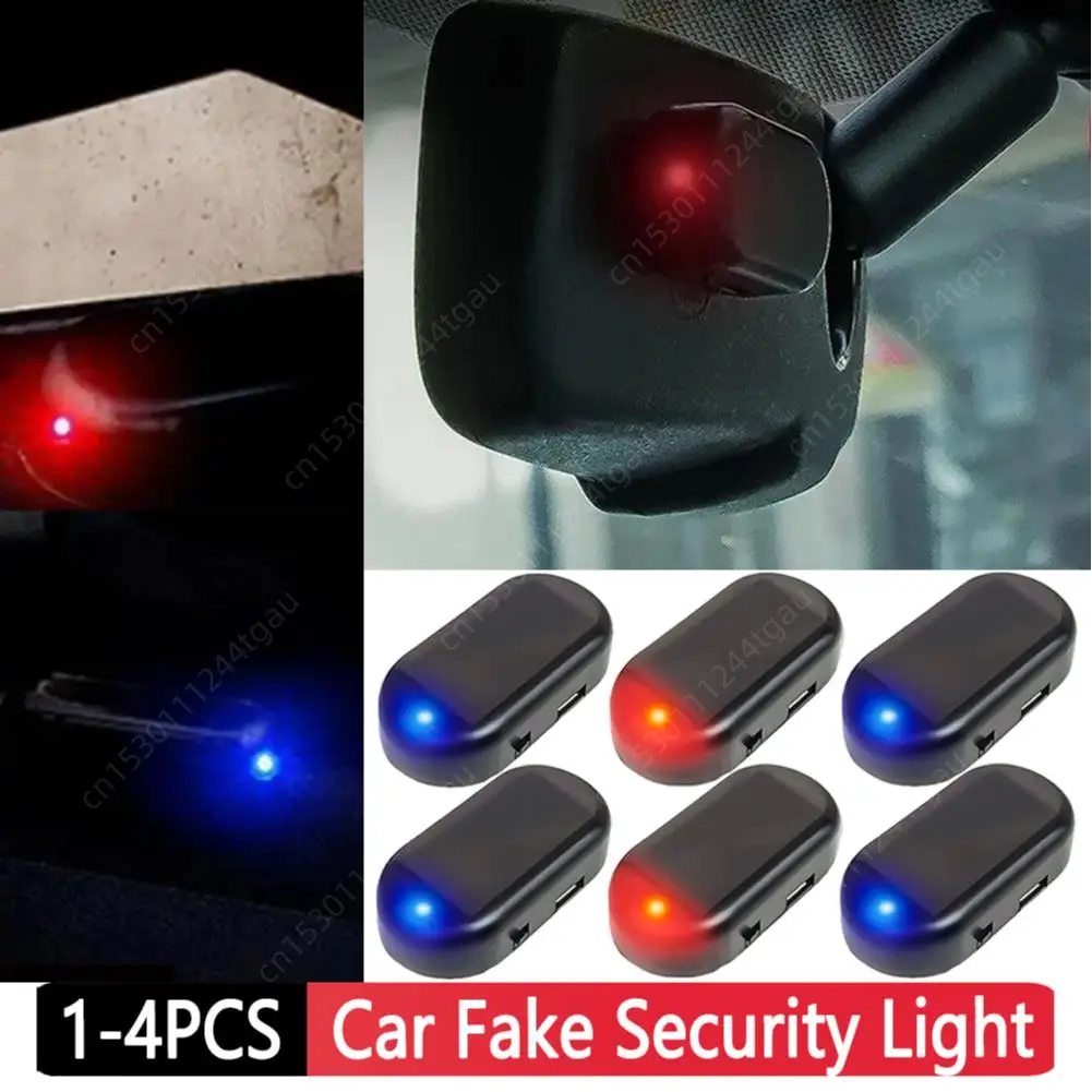 

Solar Powered Car Fake Security Light Super Bright Simulated Dummy Alarm Blue/Red Light Wireless Warning Anti-Theft Caution Lamp