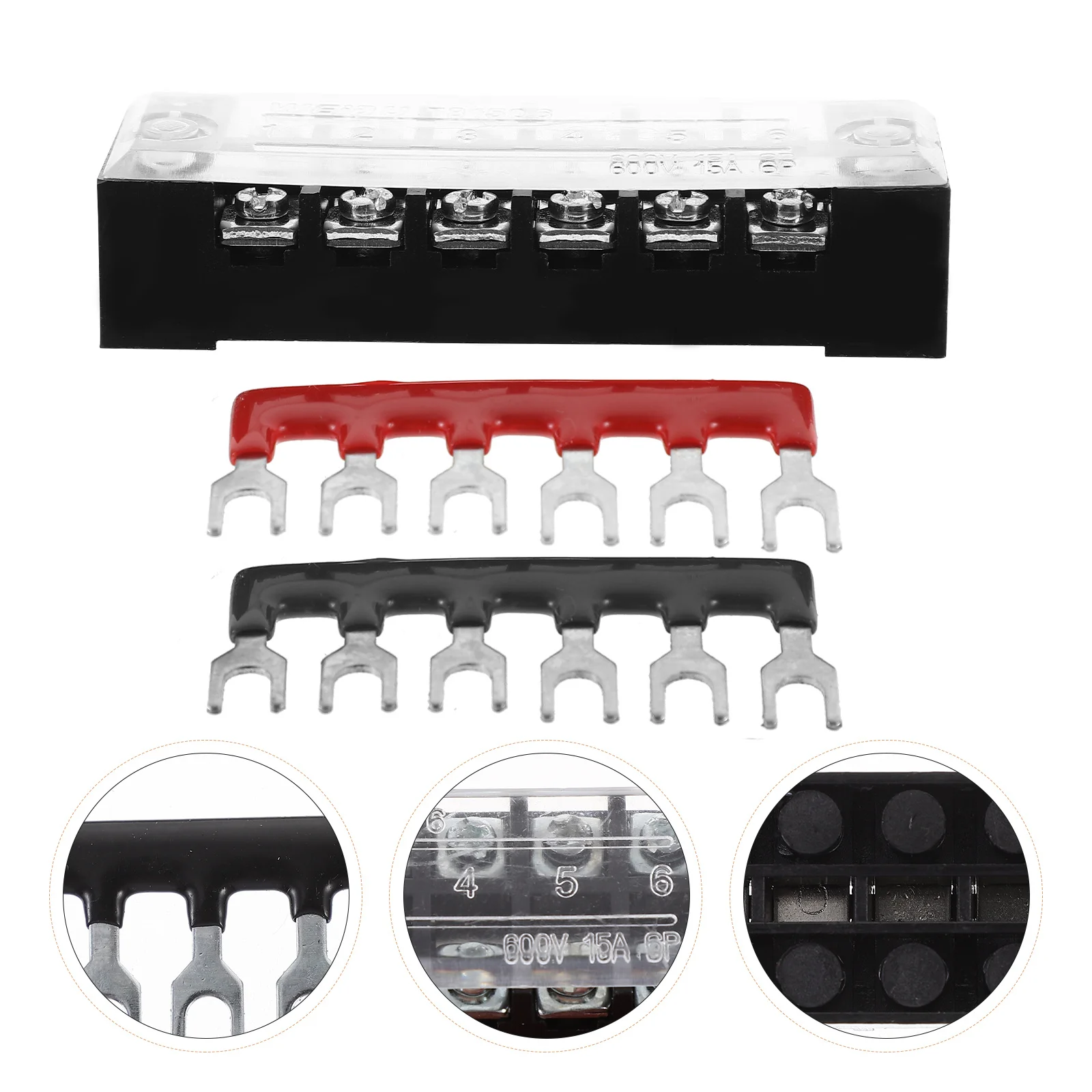 

5 комплектов клеммной колодки 600 В 5 А 6-позиционная изолированная крышка Барьерная полоса Простая установка Резка для бытовой техники Компьютер