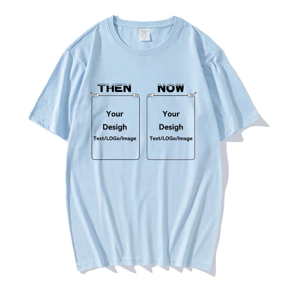 Then Vs Now Customized Print T-Shirt New Trendy Design Women/Men DIY Tee Funny Commemorative Gift Tshirt Summer Large Cotton Top image 4