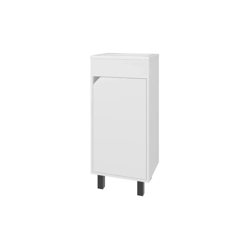 

White Bathroom Vanity with Integrated Sink bathroom cabinet