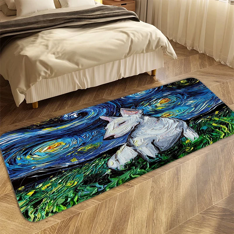 

Bull Terrier Dog Rug for Bedroom Bathroom Living Room Floor Carpet Soft Doormat Entrance Door Washable Non-slip Kitchen Mat