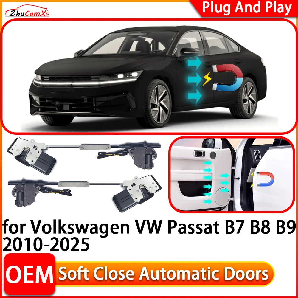 ZhuCamX for Volkswagen VW Passat B7 B8 B9 Automatic Electric Soft Close Door Closer Power Closing Door Comfort Closing System