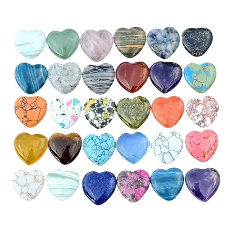 Heart Rocks Heart Shaped Pocket Polished Stones 30x Love Shaped Crystal Hearts Stones Thumb Pocket Stone For Women Men