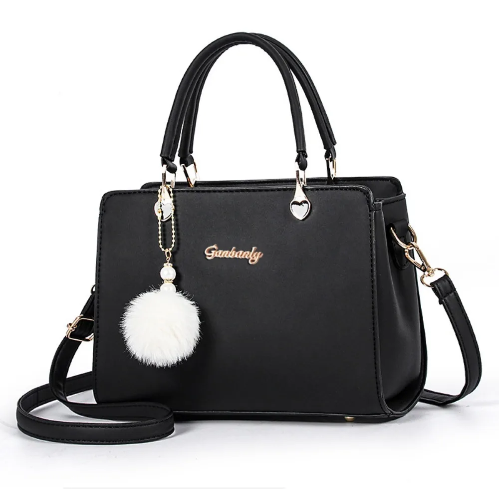 

Portable Waterproof Shoulder Bag Large Capacity Adjustable Strap Crossbody Bag Handbag Solid Color PU Leather Bag Students