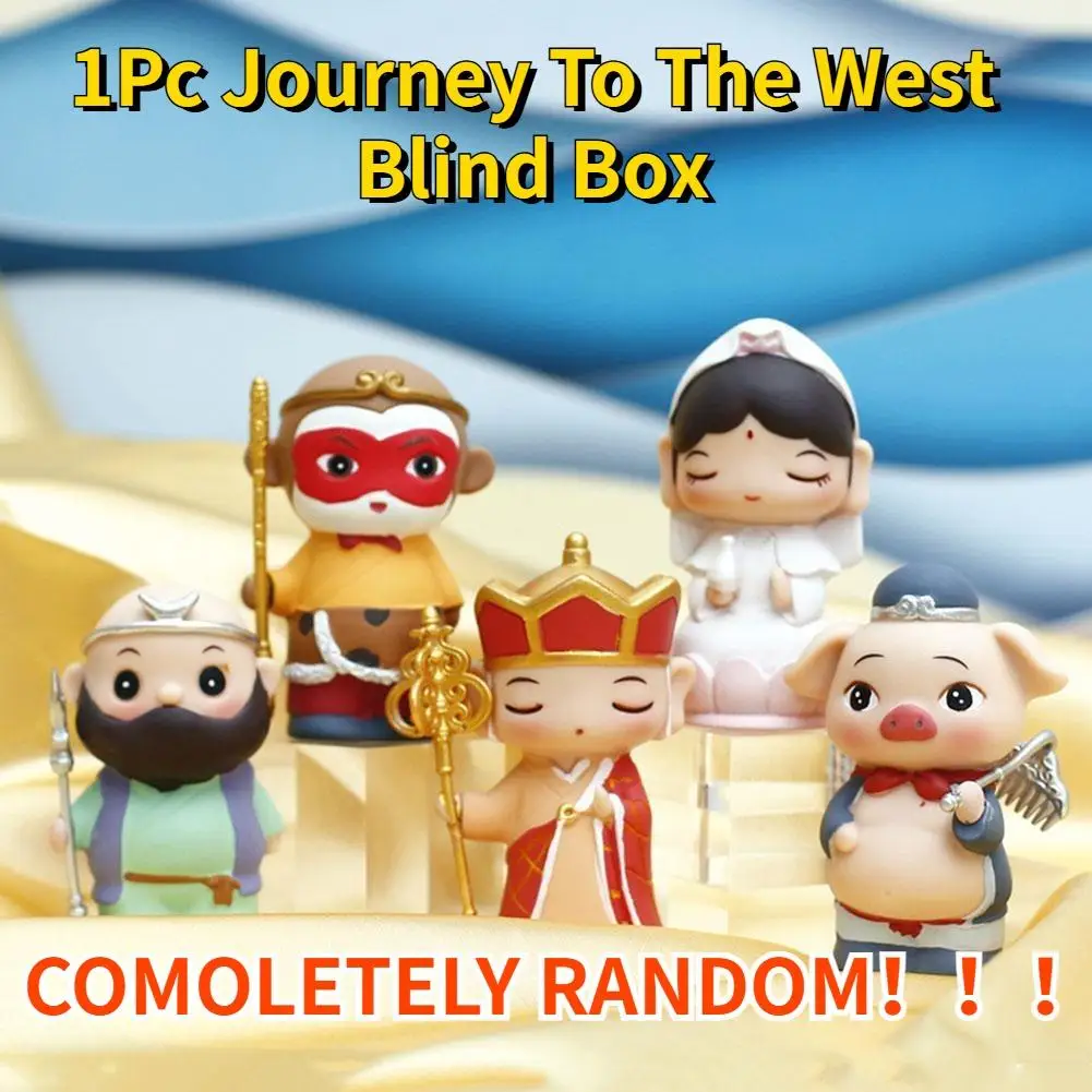 1Pc Color Random Journey To The West Mythical Characters Cute Trendy Artwork Figures Resin Statues Blind Box Desktop Decoration