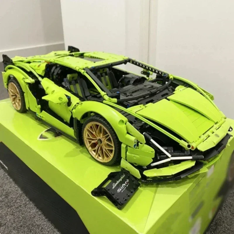 3696PCS Champagne Lambo Technical Car Fit 42115 SIAN Roadster Model FKP37 Kit Model Building Blocks Toys Kids Christmas Gifts