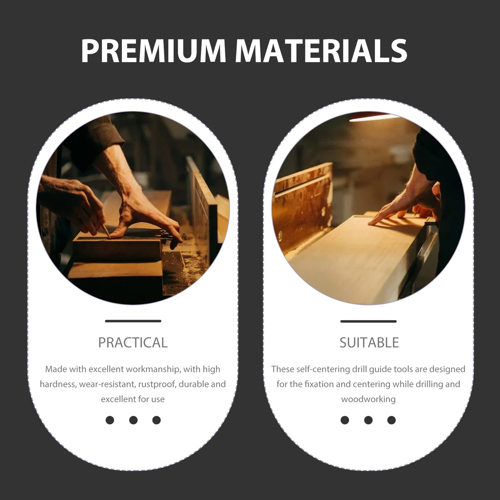 

1Set Drill Guide Positioner Kit for Woodworking Self Centering Doweling Jig Fast Accurate Hole Alignment Tool Accessories