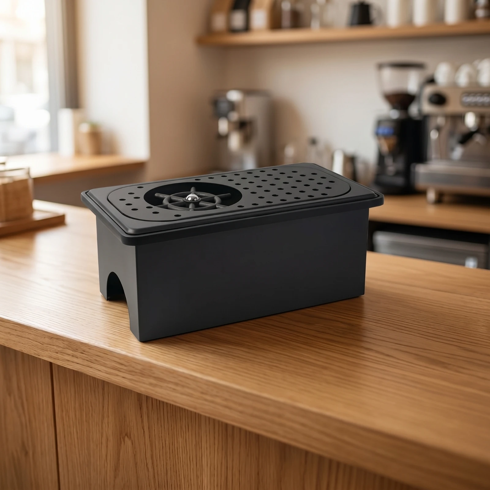 Countertop Cup Washer Matte Black Countertop Glass Rinser Non-Slip Side Spray for Bartenders, Tea Station, Coffee Bar