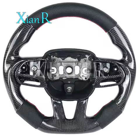 For dodge charger lenkrad srt sxt hellcat dodge challenger car accessories custom carbon fiber perforated leather steering wheel