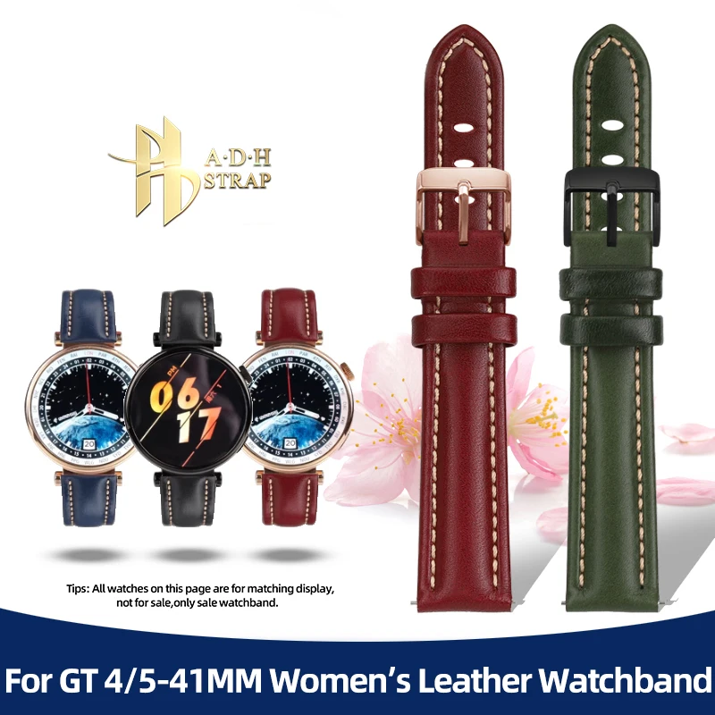 Ремешок из натуральной кожи для наручных часов HUAWEI Watch GT 4 / GT 5, быстросъемный браслет из воловьей кожи для наручных часов, 18 мм