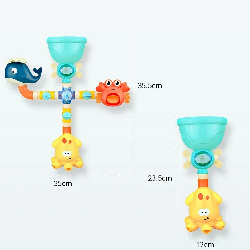 Baby Bath Toys Bathtub DIY Pipes Tubes Bath Time Water Game Spray Swimming Bathroom Toys for Toddlers Kids Gifts Birthday Gift
