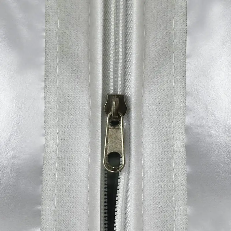 Customizable Zipper Light Blocking Curtain, White Edge Self-Adhesive Window Curtain, Removable Washable, No Punch Mounting