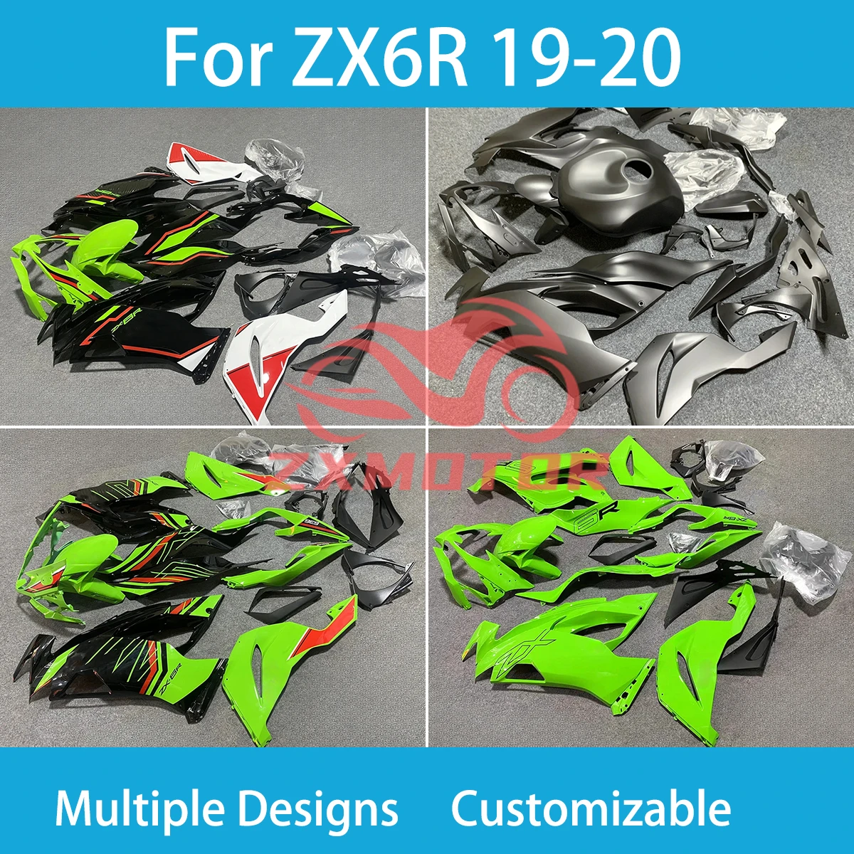 ZX 6R 2019 2020 Full Fairing Kit for KAWASAKI ZX6R 636 19 20 Motorcycle Complete Body Plastic Fairings Cover New