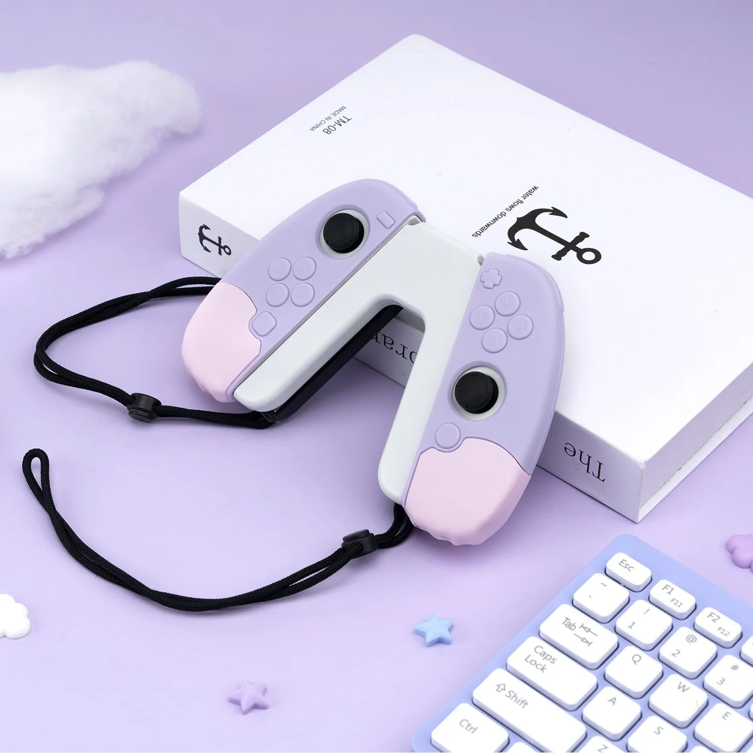 GeekShare-mando Joycon para Nintendo Switch, empuñadura en forma de V, OLED, accesorios para consola NS