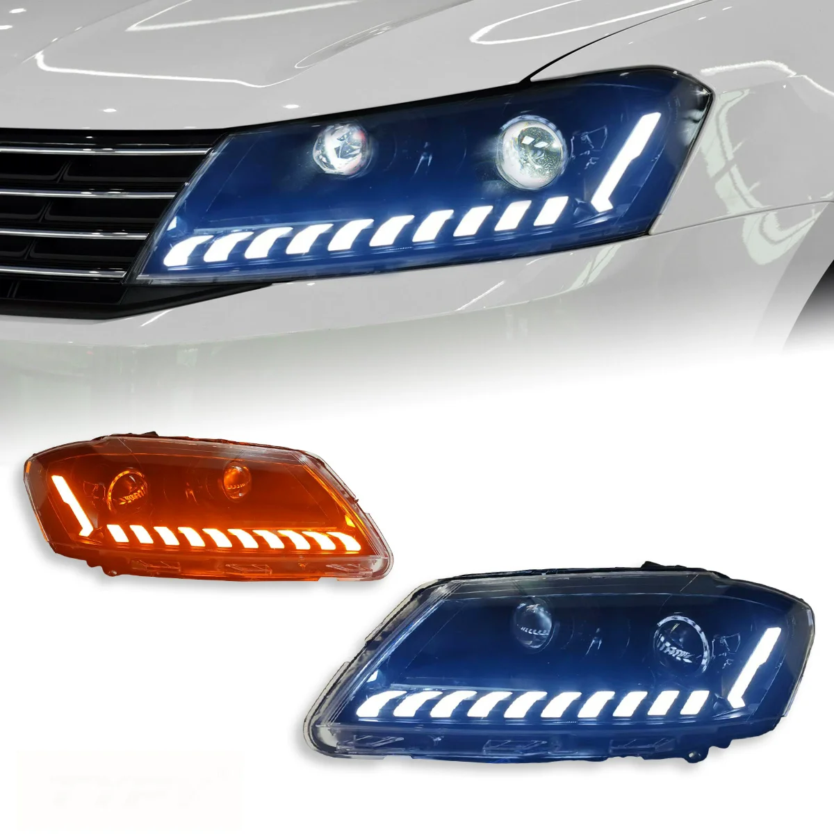 

LED Headlight Assembly for Volkswagen vw Lavida 15-18 modified Headlamp Lens Daytime Running Light Turn Signal