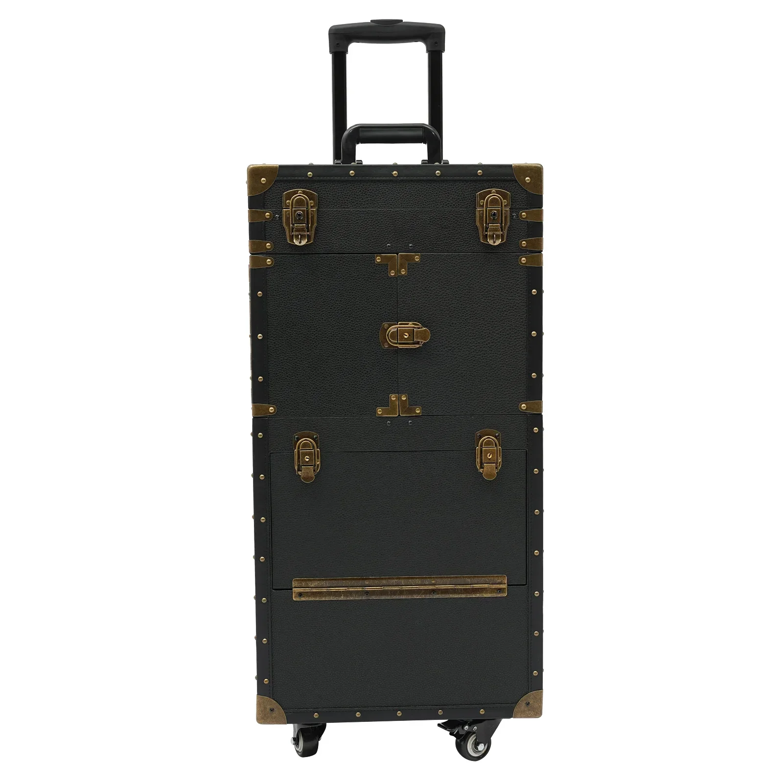 أسود تصفيف الشعر حالة المحمول قفل بكلمة مرور المصمم أداة صندوق تخزين 38x25x82 سنتيمتر PVC المهنية صالون المنظم #2