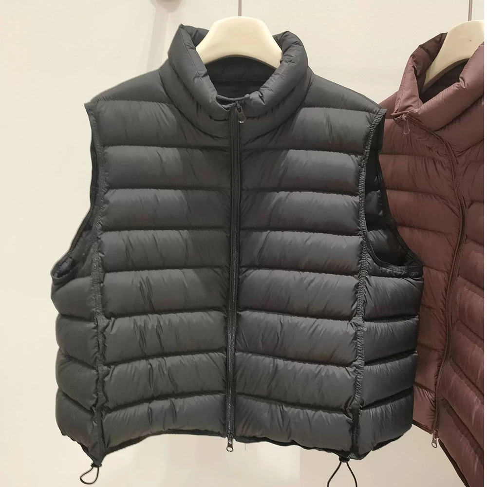 Women's Stand Collar Padded Vest Coats 5 Colors Lightweight Sleeveless Cotton Quilted Jackets Winter Casual Warm Waistcoats
