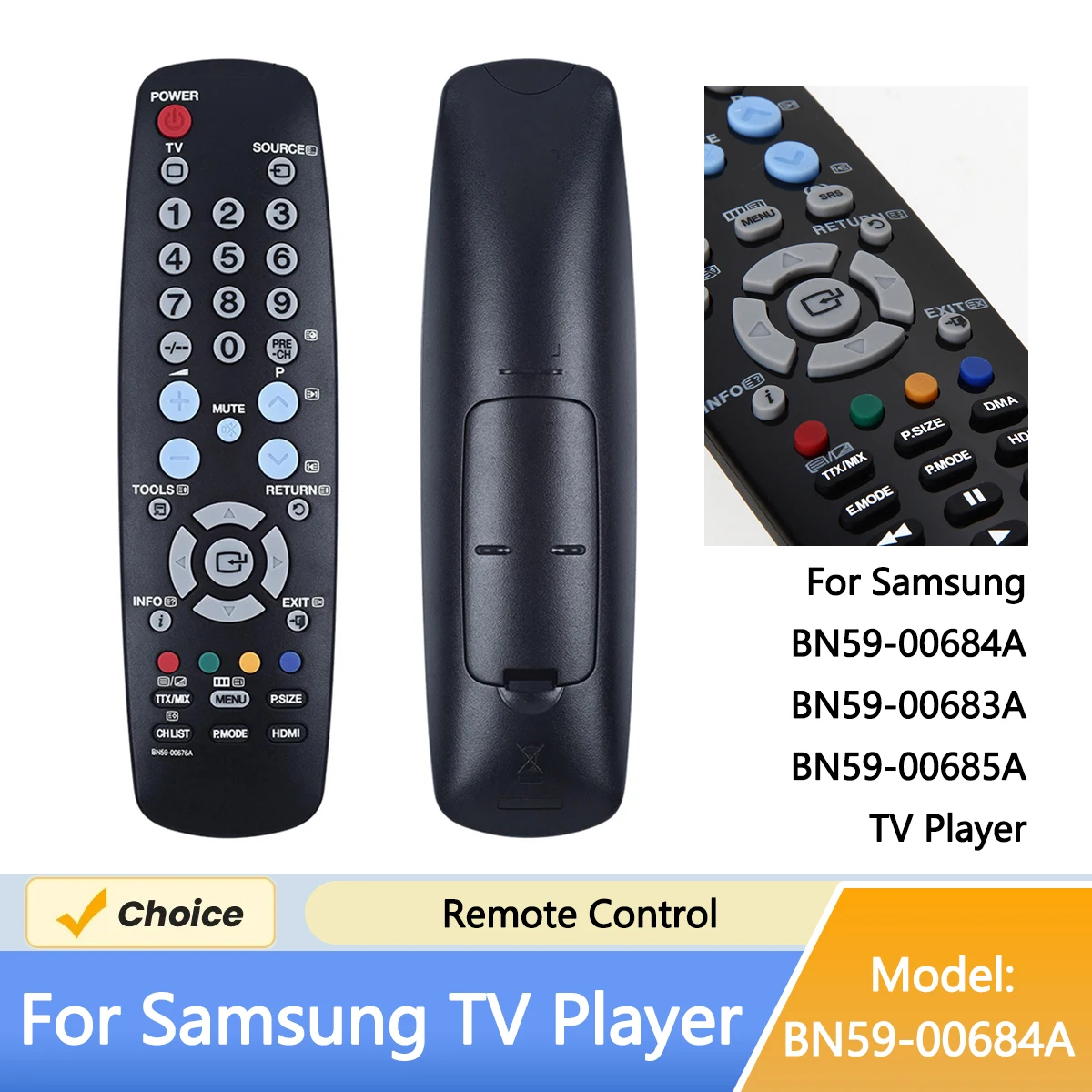 Remote Control for SAMSUNG BN59-00684A BN59-00683A BN59-00685A TV Player Hot Worldwide Engineering Plastic New Condition