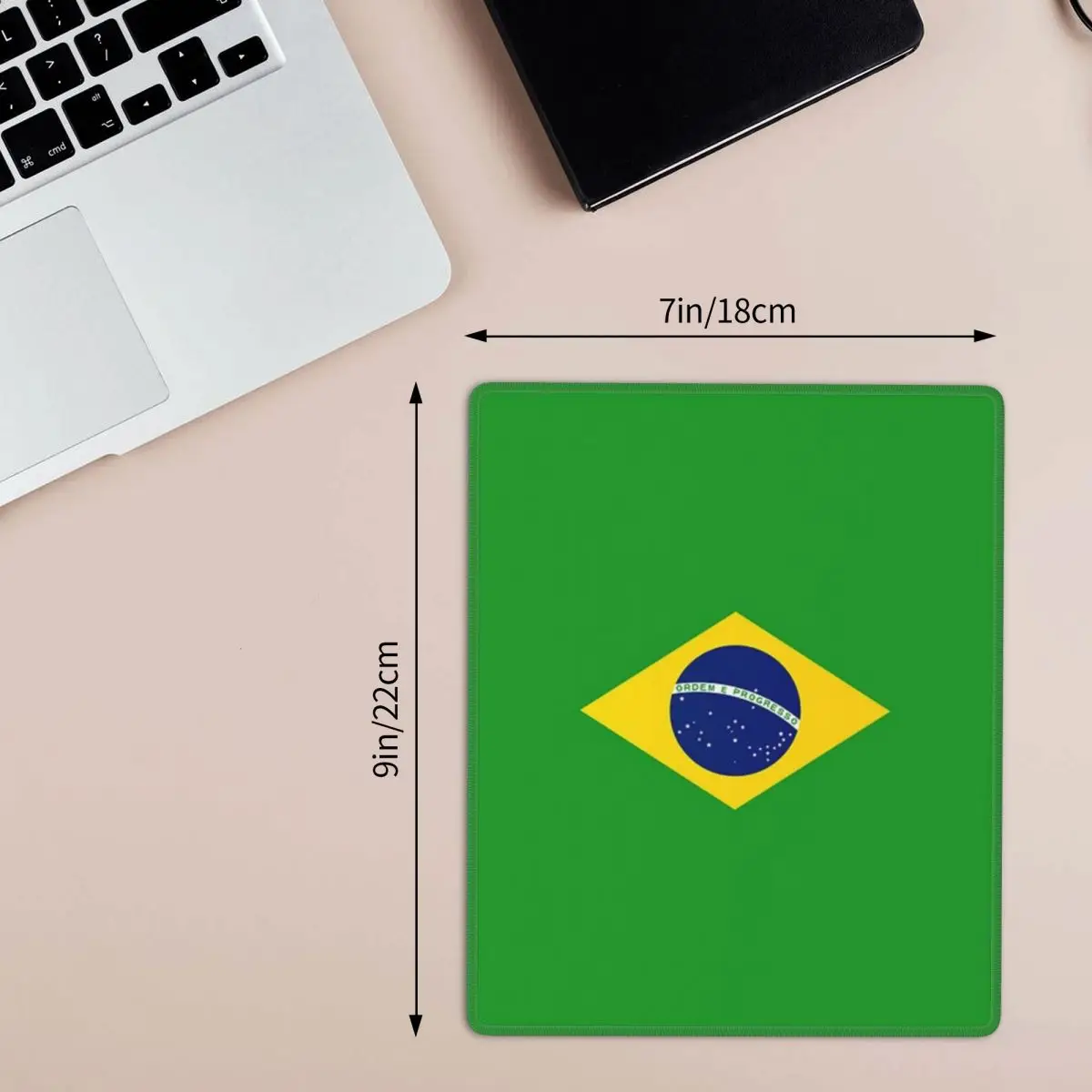 Brazil National Flag 7x9 in 22x18 cm Mouse Pad Computer Keyboard Mouse Mat GamerPC Laptop Desk Mat Office Accessories Table Mats