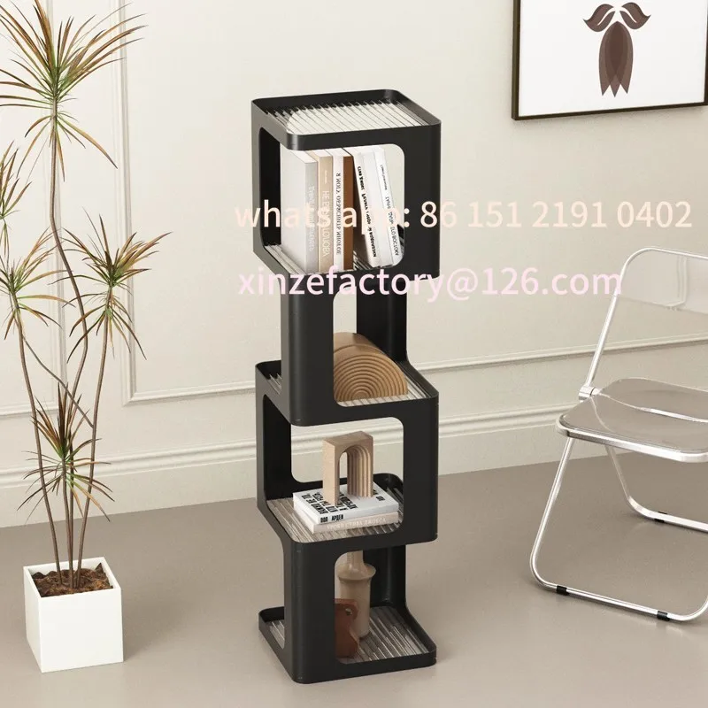 

Customizable Creative Wrought Iron Bookshelf Floor Shelf