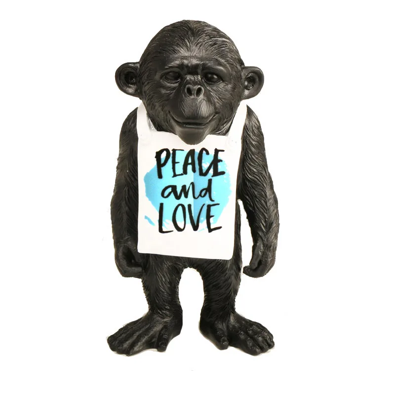 Banksy Monkey Gorilla Harz Statue Skulptur Street Art Handwerk Schreibtisch Figuren für Inneneinrichtung Heimdekoration Zubehör – Detail 3